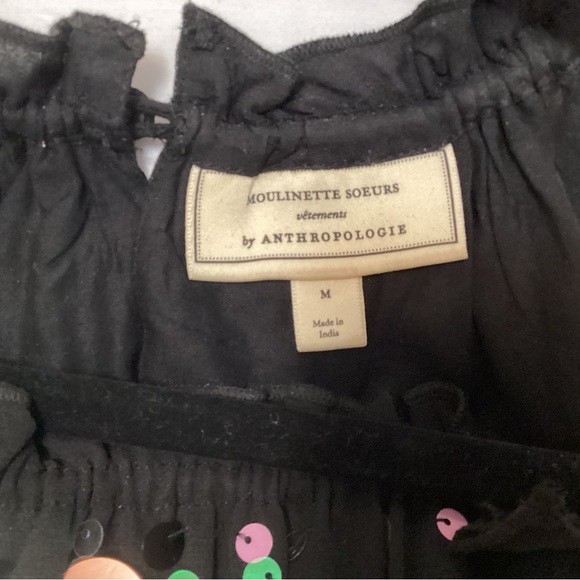 Moulinette Soeurs by Anthropologie sequin black tank. Medium - Picture 4 of 4